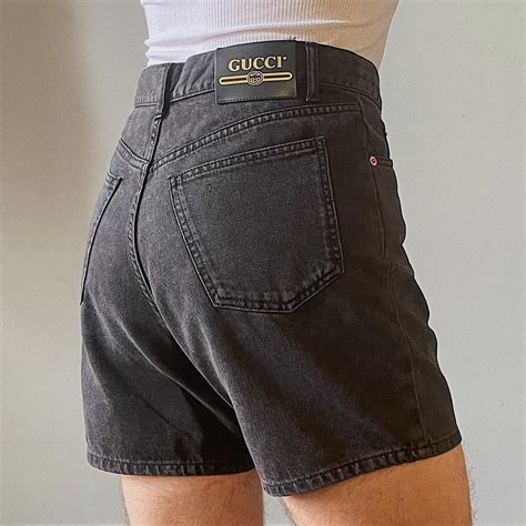 mens gucci denim shorts|gucci denim shorts men.